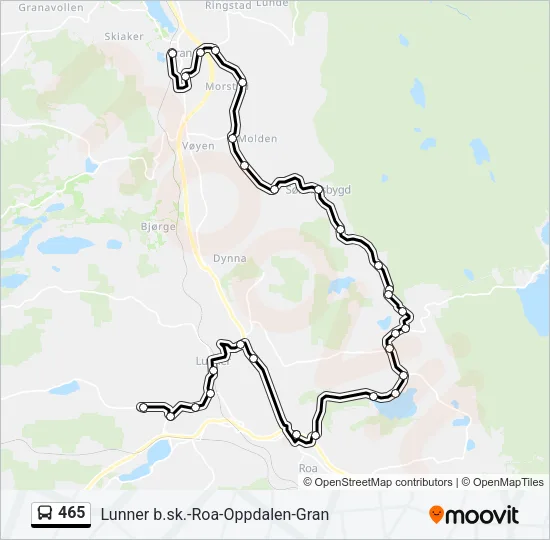 465 Bus Line Map