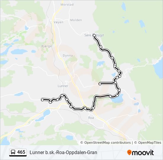 465 bus Line Map