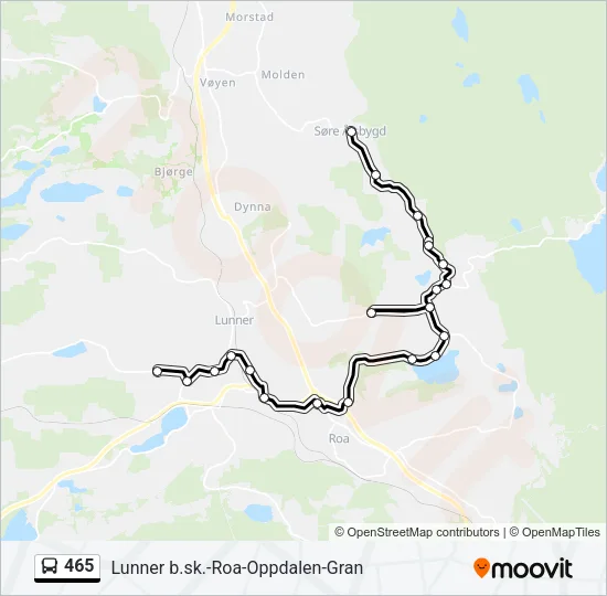 465 Bus Line Map