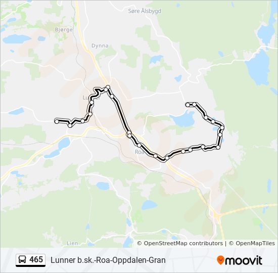 465 bus Line Map