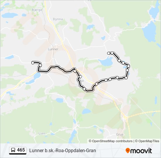 465 bus Line Map