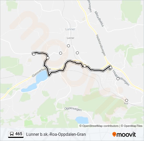 465 bus Line Map