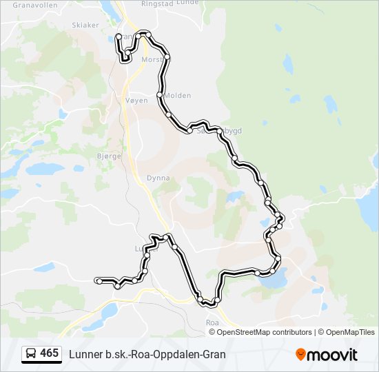 465 bus Line Map