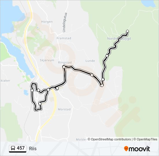 457 bus Line Map