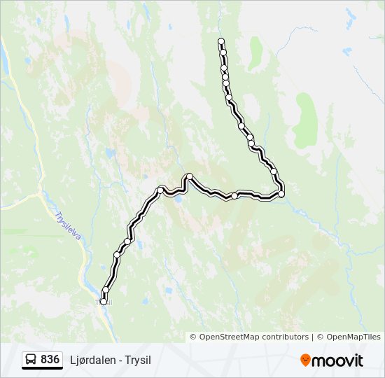 836 bus Line Map