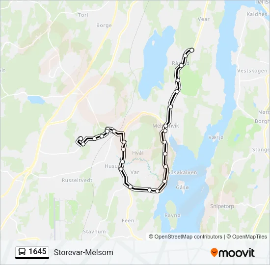 1645 Bus Line Map