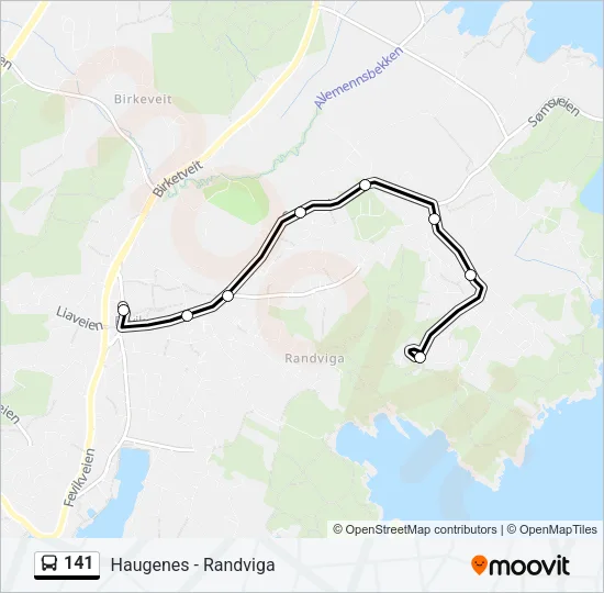 141 Bus Line Map