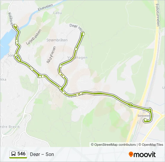 546 Bus Line Map