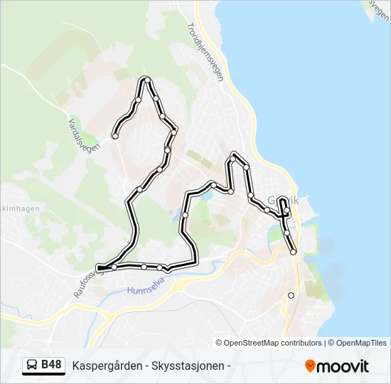 B48 Bus Line Map