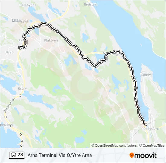 28 Bus Line Map