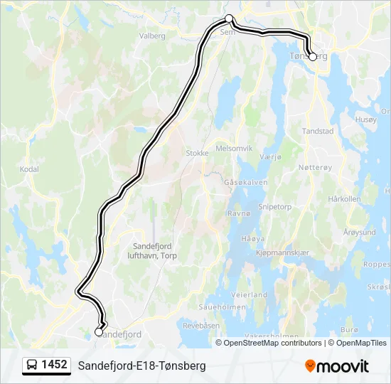 1452 Bus Line Map
