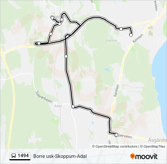 1494 Bus Line Map