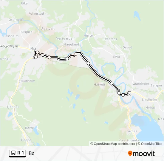 R 1 Bus Line Map