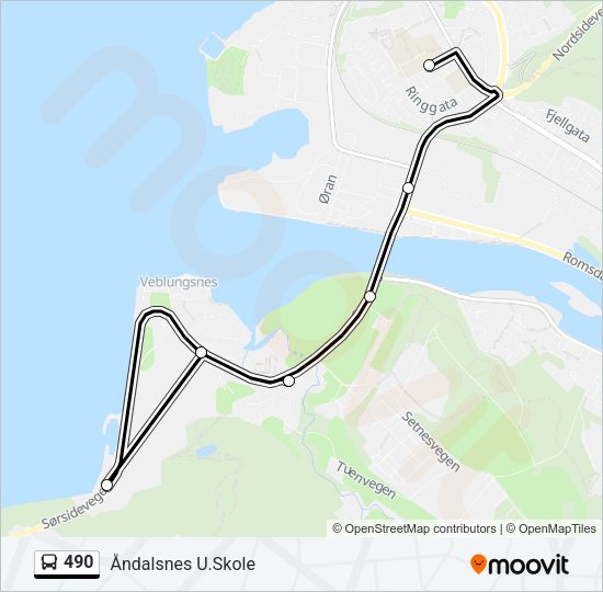 490 Bus Line Map
