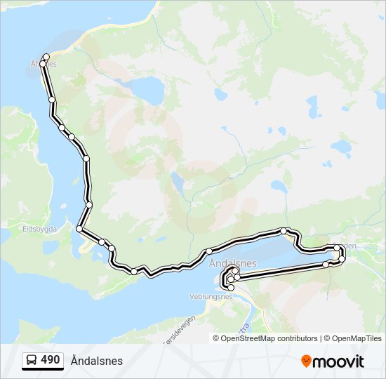 490 Bus Line Map