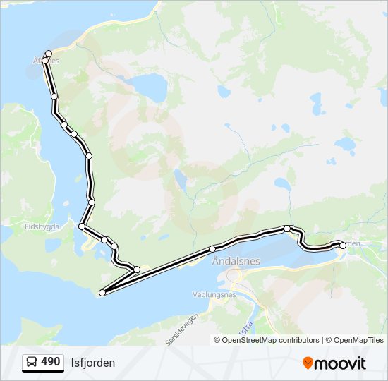 490 Bus Line Map