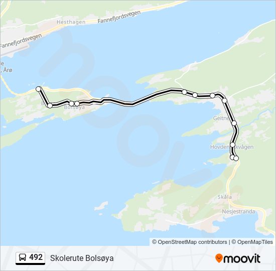 492 bus Line Map