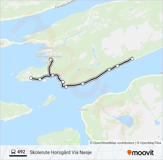 492 Bus Line Map