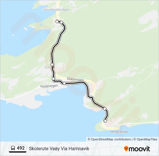 492 Bus Line Map