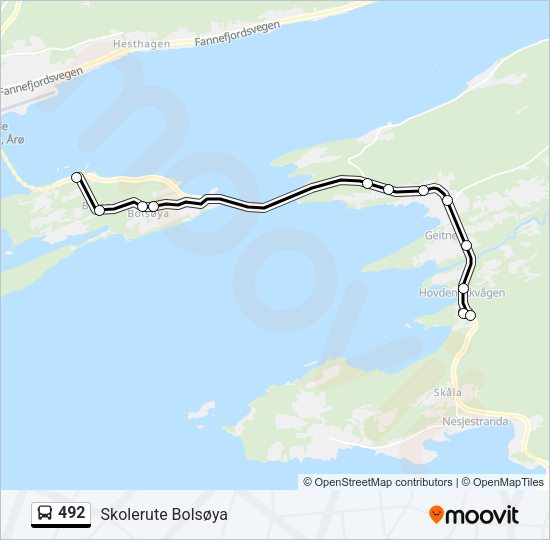 492 Bus Line Map