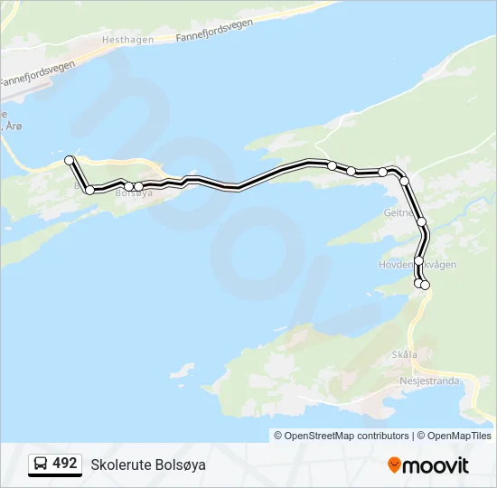 492 Bus Line Map