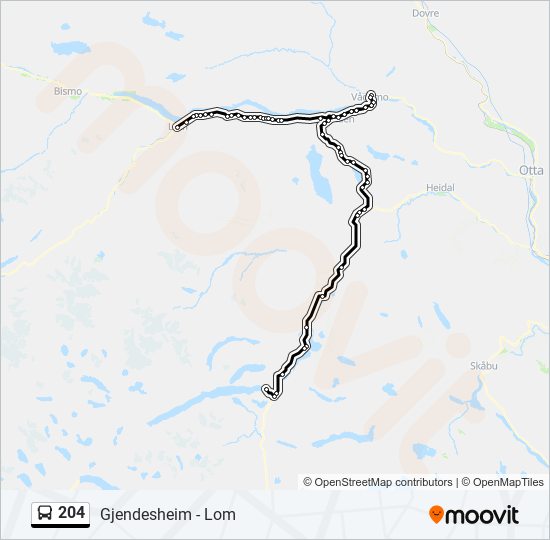 204 bus Line Map