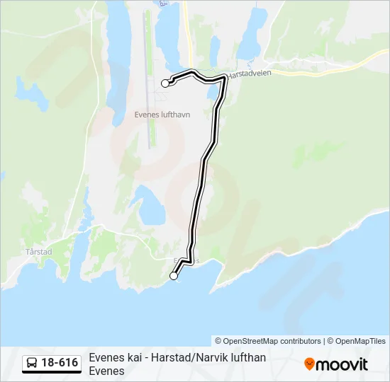 18-616 Bus Line Map