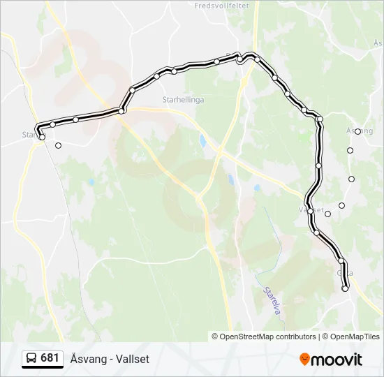 681 Bus Line Map