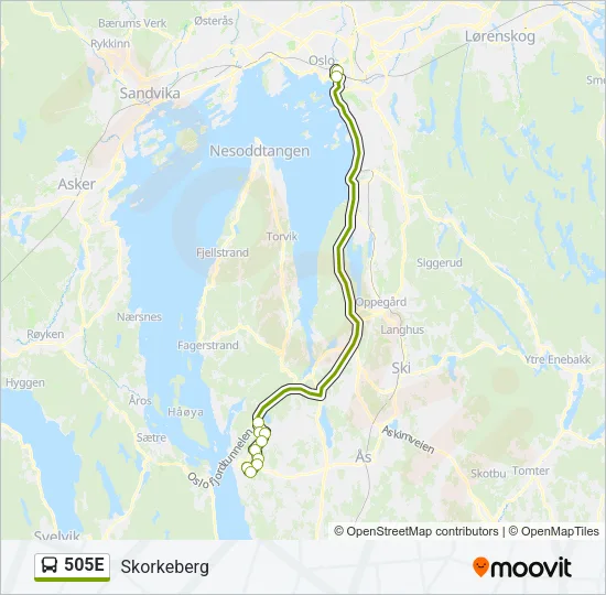 505E Bus Line Map