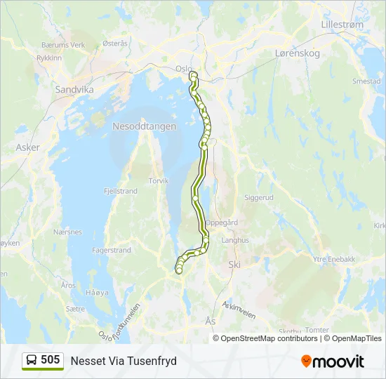 505 Bus Line Map