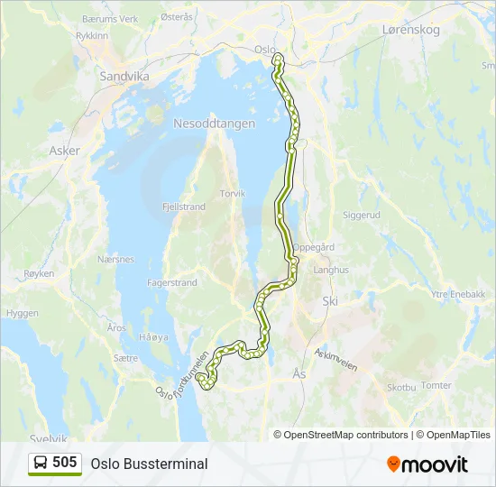 505 Bus Line Map
