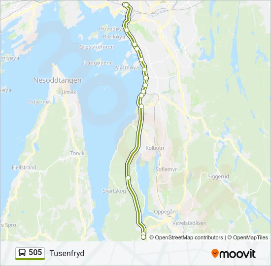 505 Bus Line Map