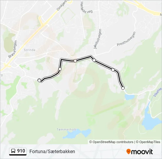 910 Bus Line Map
