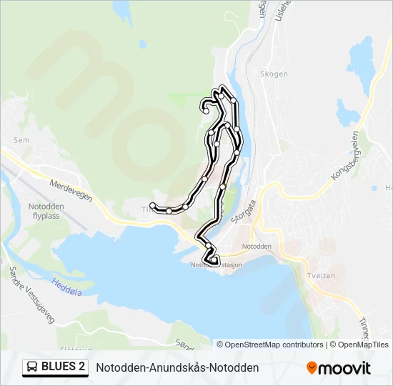 BLUES 2 Bus Line Map