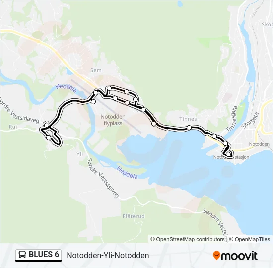 BLUES 6 Bus Line Map