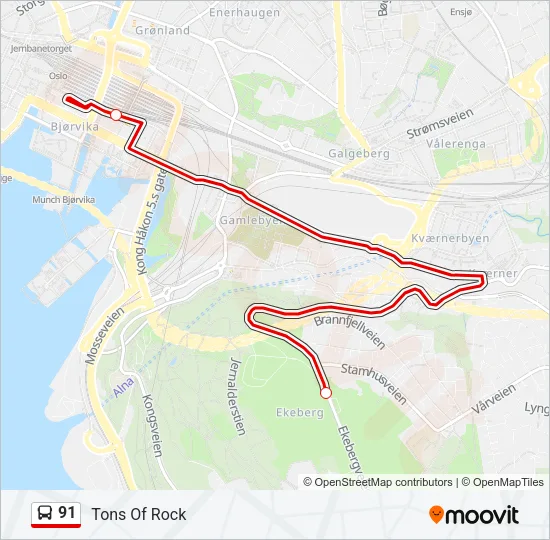 91 Bus Line Map