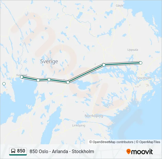 850 Bus Line Map