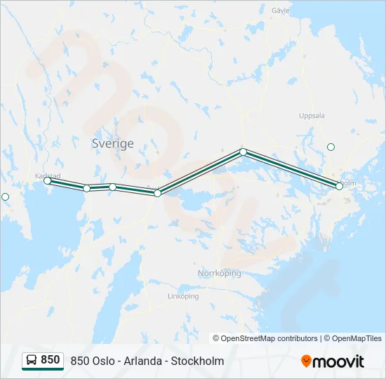 850 Bus Line Map