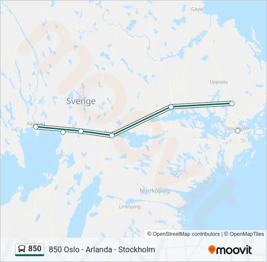 850 Bus Line Map