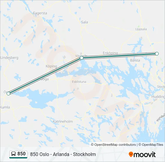 850 Bus Line Map