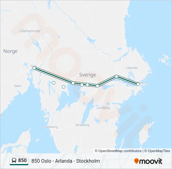 850 Bus Line Map