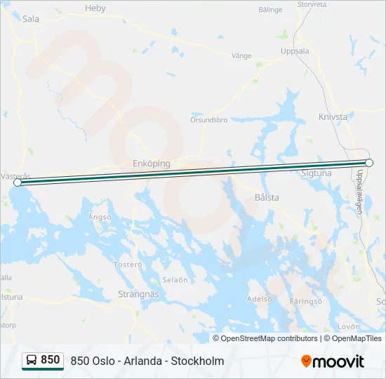 850 Bus Line Map