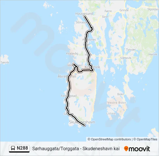 N288 Bus Line Map