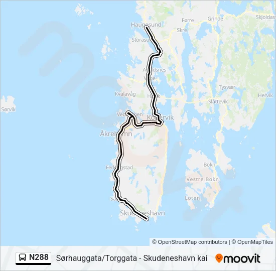 N288 Bus Line Map