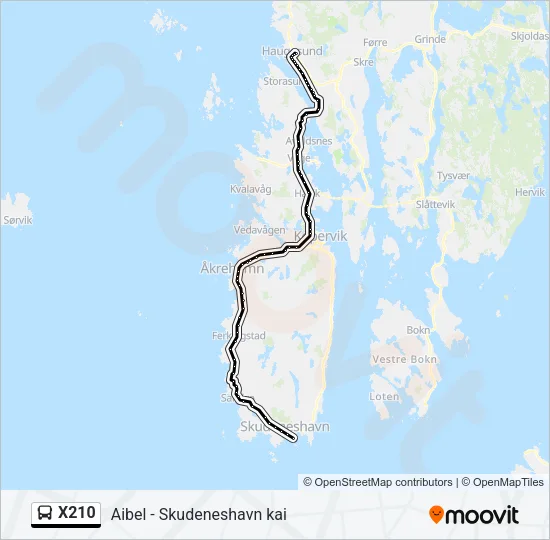 X210 Bus Line Map