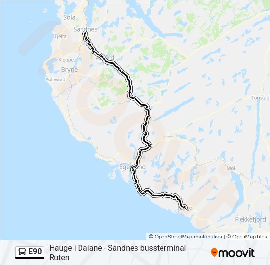 E90 Bus Line Map
