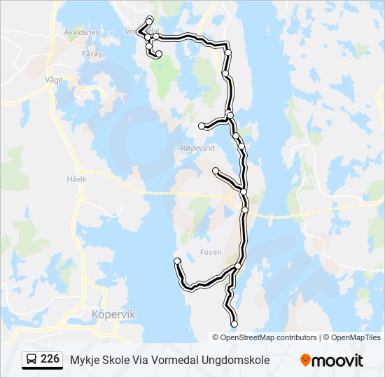 226 bus Line Map