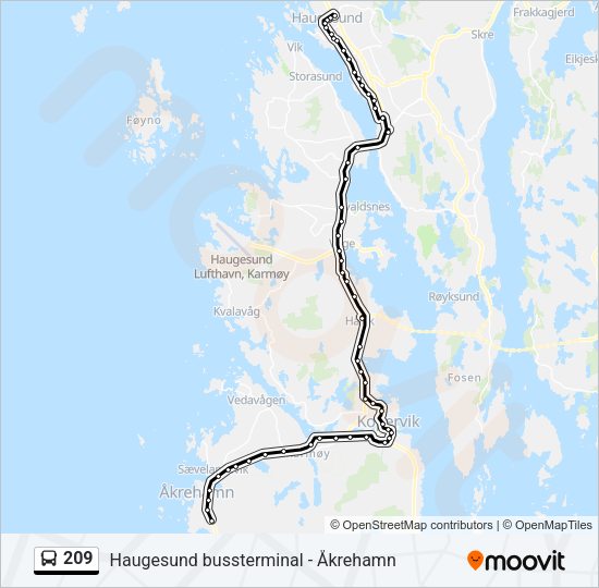 209 Bus Line Map