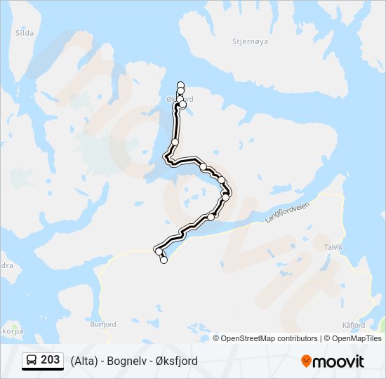 203 Bus Line Map