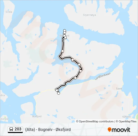 203 Bus Line Map